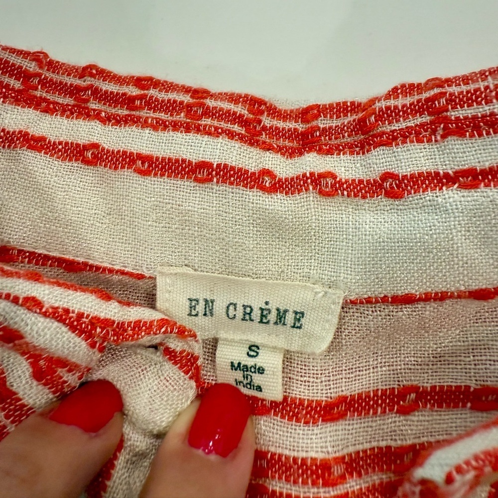 VICI En Créme Tay Striped Top in Cream Red - Picture 6 of 11